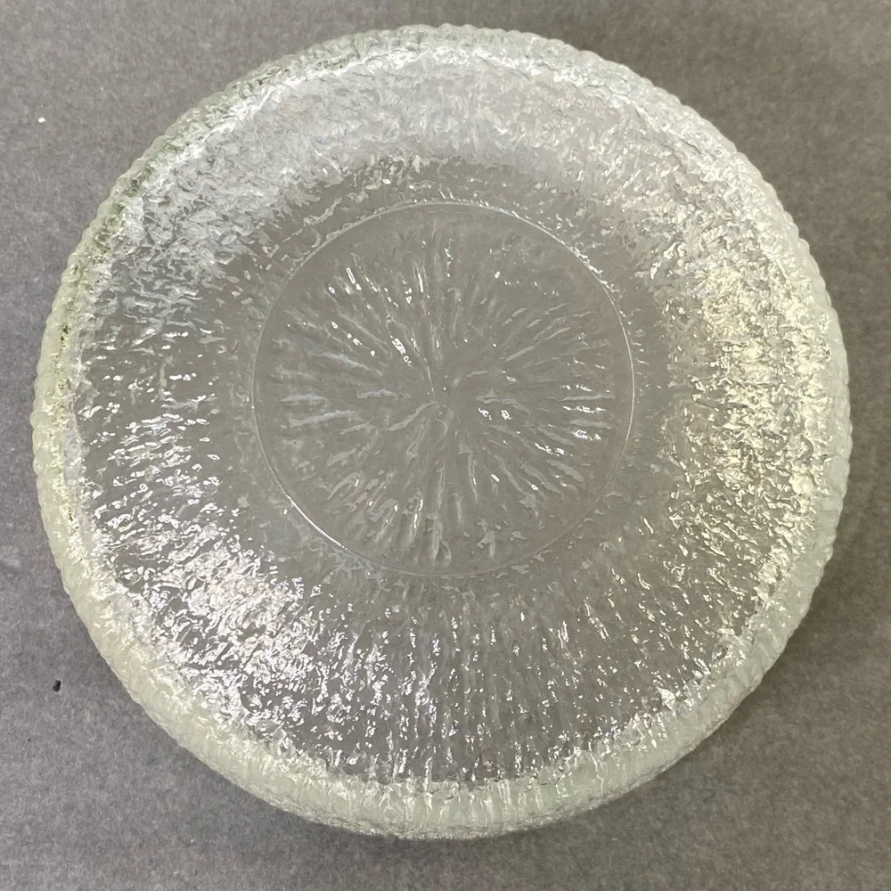 Vintage Indiana Glass Clear Crystal Ice Textured Bark 5